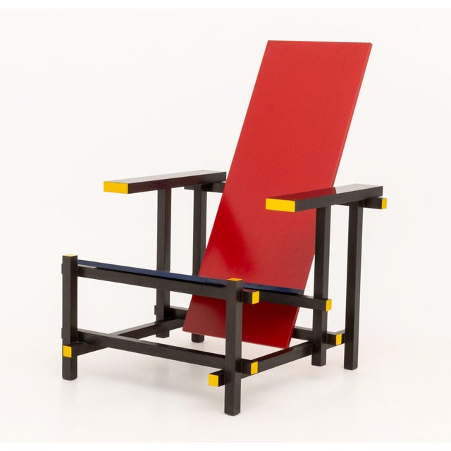 Cassina Gerrit Rietveld X Cassina "Red and Blue" Armchair For Sale - Image 4 of 10