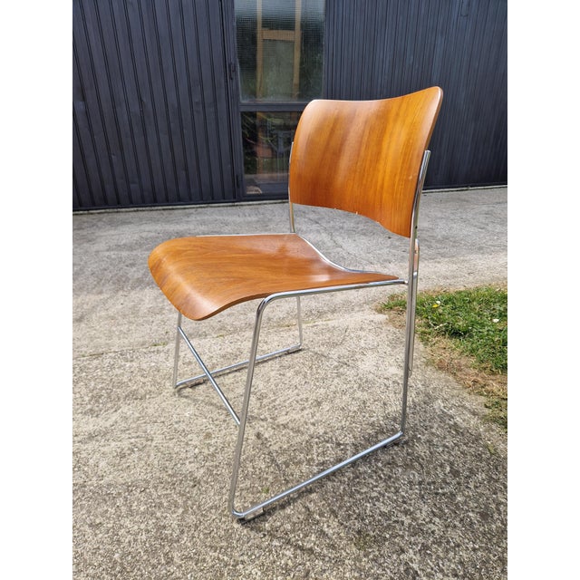 Vintage 40/4 Stacking Dining Chair by David Rowland for GF in Bent, 1990 For Sale - Image 6 of 8