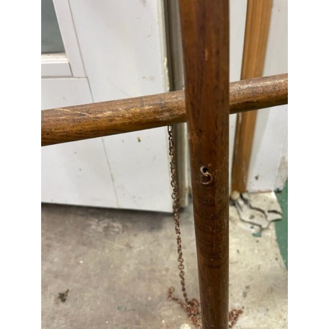 Chestnut Vintage 1900s Oak Stick & Ball Asian Wooden Picture Easel Stand For Sale - Image 8 of 11