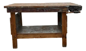 Vintage/Antique Industrial Primitive Kitchen Island/Workbench Table, Circa 1940s