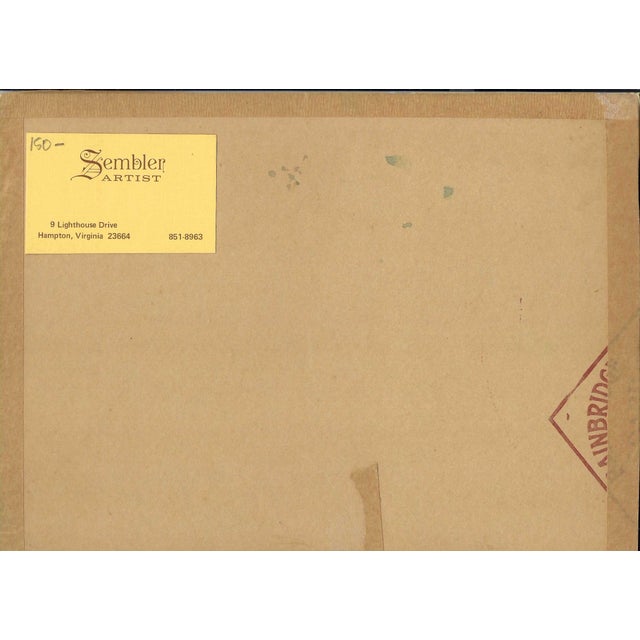 1960s Arthur Sembler Abstract Coastal Watercolor For Sale - Image 4 of 4