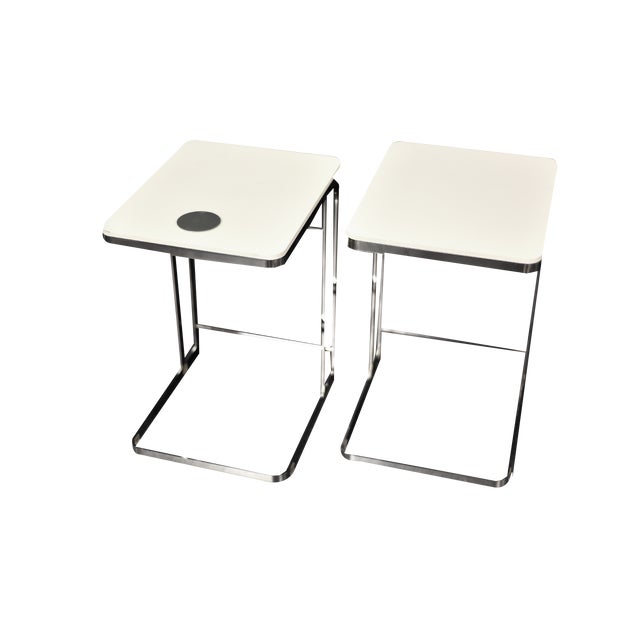Mid-Century Italian Modern White Coffee Tables Carlotta by Antonio Citterio for Flexform, 1997, Set of 2 For Sale