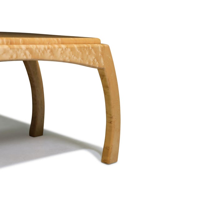 Mid 20th Century Solid Bird’s-Eye Maple Sculptural Coffee Table, Custom Studio Piece For Sale - Image 4 of 10