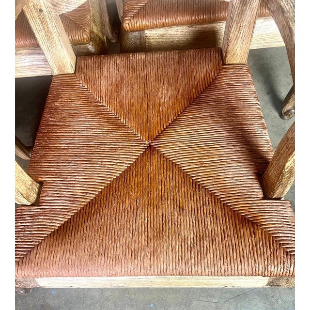 Set of Eight French Country Ladder Back Dining W/ Rush Seats For Sale - Image 10 of 12