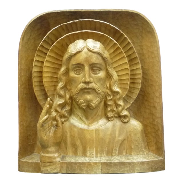 Anthroposophical Jesus Sculpture, 1940s, Limewood For Sale