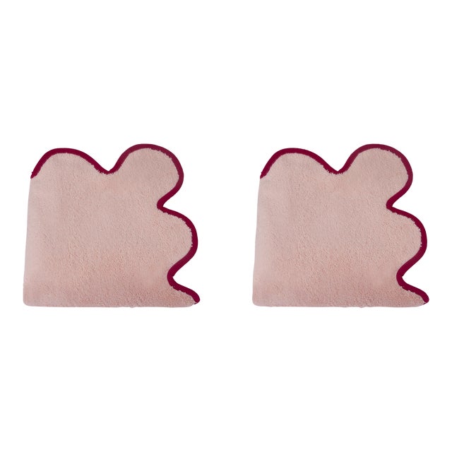 Kassatex x Chairish Scallop Hand Towel, Peach/Berry Set of 2 Chairish