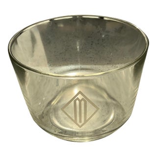 Vintage Monogram "M" Glass Bowl For Sale