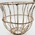 Rustic European Vintage Chippy White Wire Egg Gathering Basket With Swing Handle For Sale - Image 3 of 5