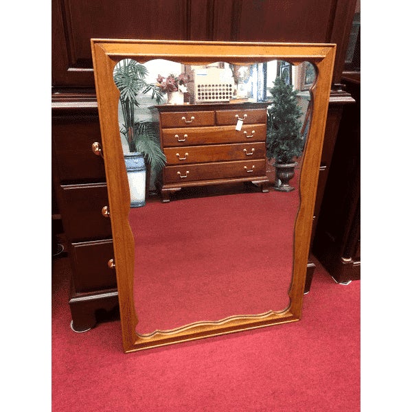 Vintage Maple Scalloped Mirror, Ethan Allen Furniture Chairish