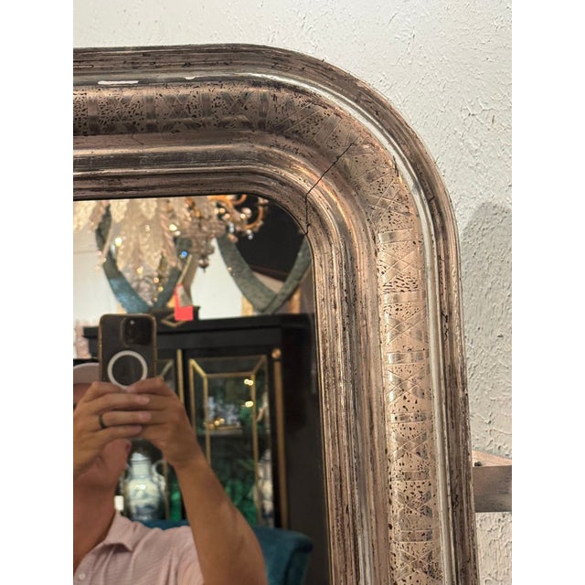 19th C. French Silver Louis Philippe Mirror For Sale In Dallas - Image 6 of 8