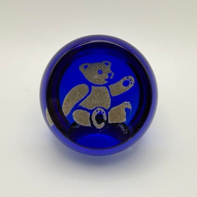 Vintage Caithness Scotland Art Glass "Teddy" Paperweight - Signed & Numbered For Sale In Miami - Image 6 of 7