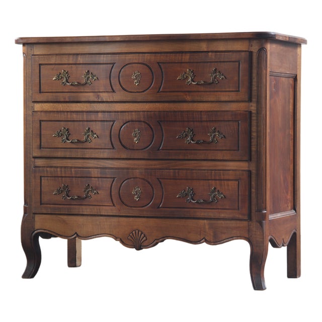 Vintage French Provençal Louis XVI Walnut Commode, 18th Century For Sale