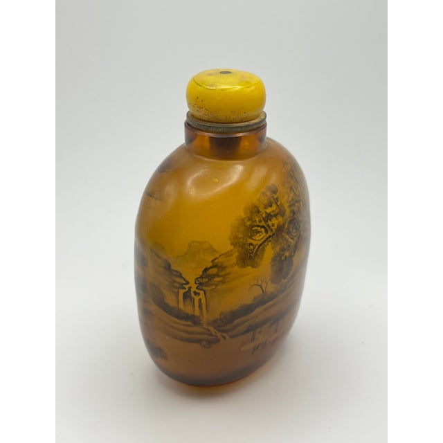 Oversize VIntage Inside Painted Snuff Bottle For Sale - Image 4 of 12