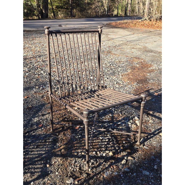 Brown Late 20th Century Restoration Hardware Wrought Iron Patio Catalina Chairs, 4 Pieces For Sale - Image 8 of 10