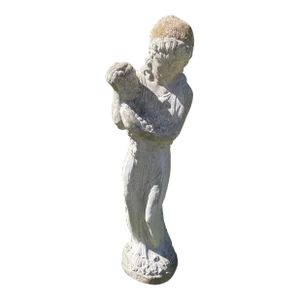 Vintage Aged Concrete Garden Statue- Goddess With Grapes