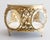 A gorgeous antique French gilt brass ormolu beveled glass footed jewelry casket or dresser box with hinged lid and lovely...
