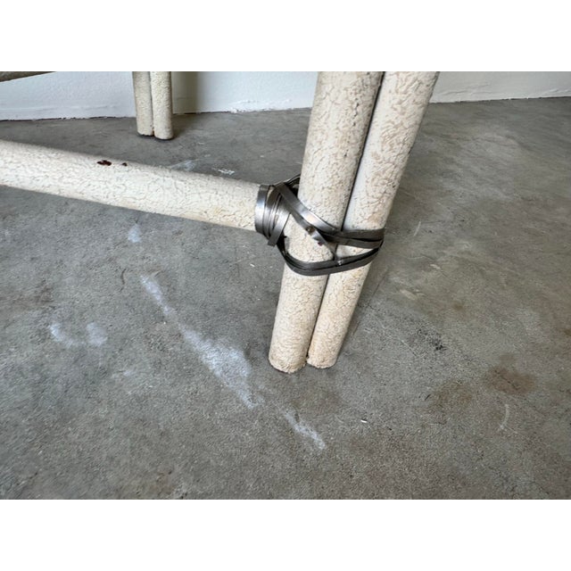 Cream Vintage One Drawer End Table / Nightstand With Oversized Ring Pull Handle For Sale - Image 8 of 11