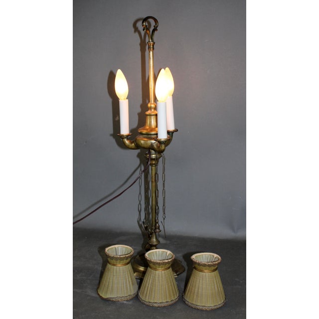 Metal Antique German Bronze Whale Oil Lamp For Sale - Image 7 of 8