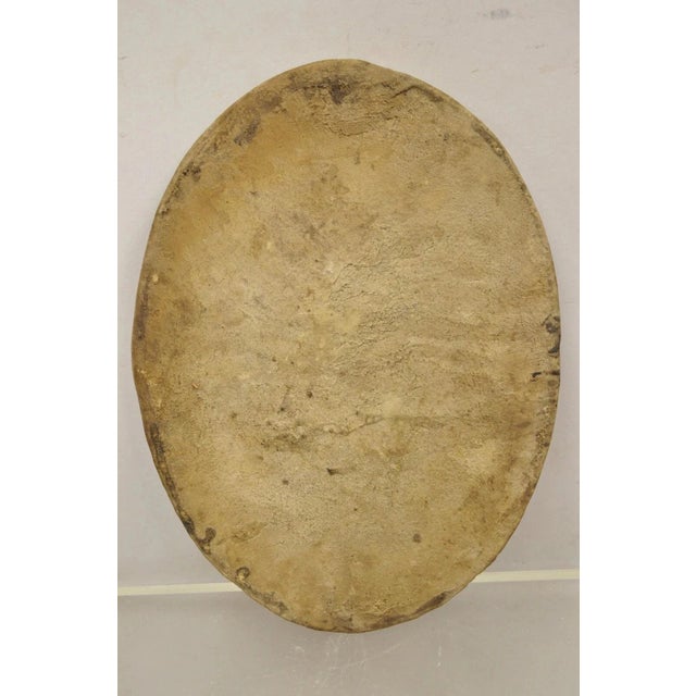 Green Antique Persian Iznik Qajar Style Ceramic Pottery Oval Tile Dancing Woman C3 For Sale - Image 8 of 9