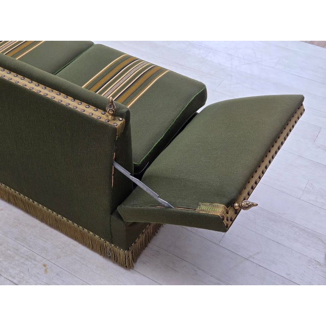 1970s Danish 2-Seater Drop-Arm Spanish Sofa in Furniture Wool, 1970s For Sale - Image 5 of 18