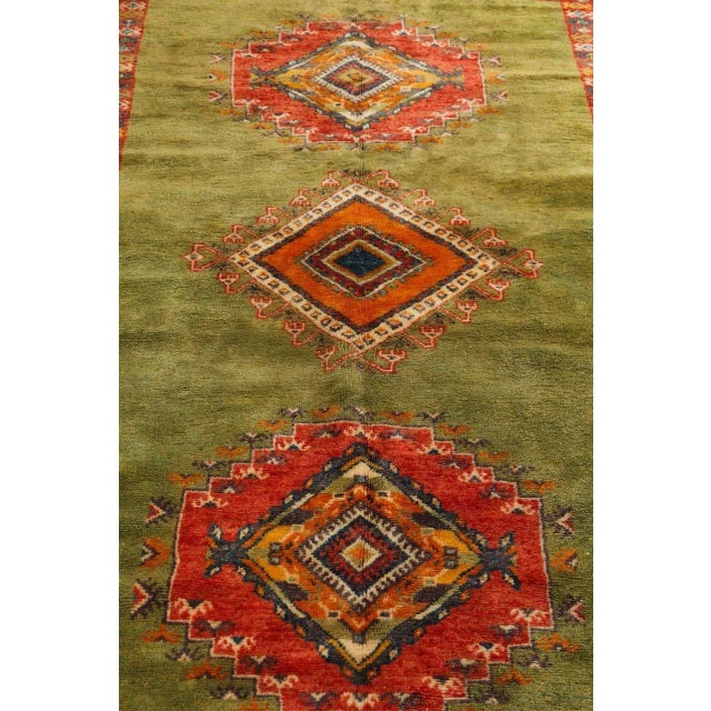 Green Vintage Moroccan Beni Mguild Berber Green and Orange Rug 1960s For Sale - Image 8 of 12