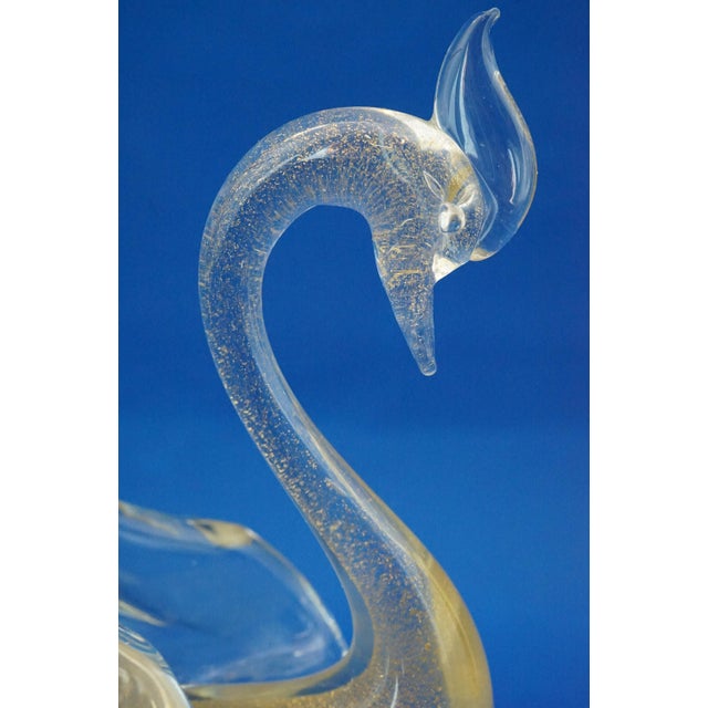 20th Century Murano Blown Glass Swan Sculpture in Gold Aventurine by Archimede Seguso, Italy For Sale - Image 12 of 18