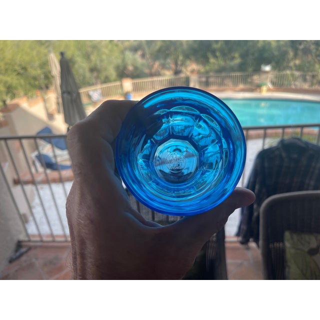 1990s Le Picardie Sapphire Glass Tumbler - Set of 6 For Sale In Santa Fe - Image 6 of 6