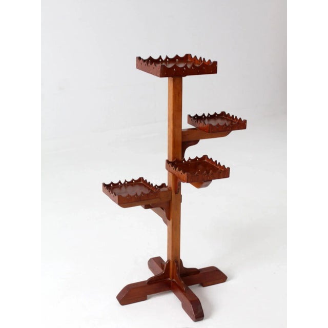 Vintage Tiered Wooden Plant Stand For Sale - Image 6 of 13