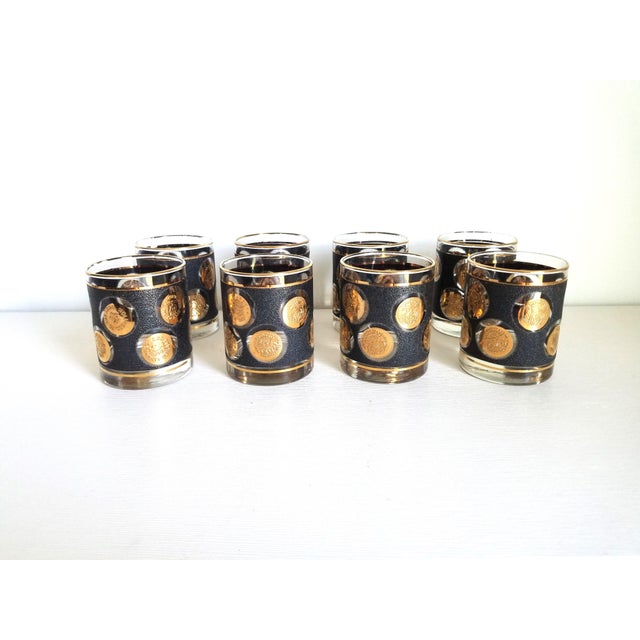 22k Gold Libbey Double Old Fashioned Glassware Barware 1960s Mid Century - Set of 8 For Sale - Image 9 of 18