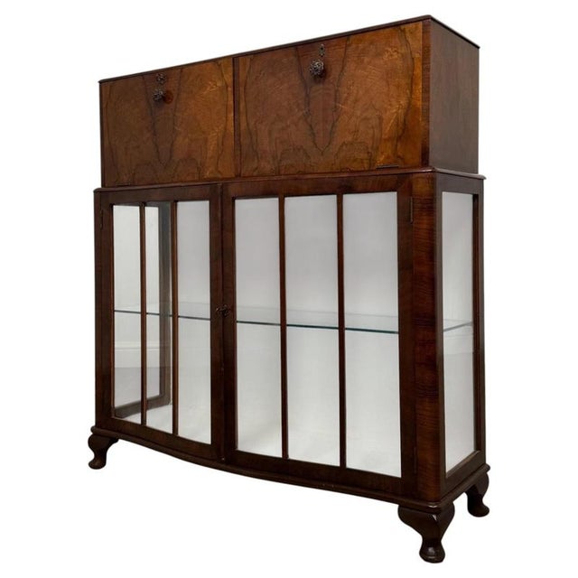 Antique 20th Century Figured Walnut Fitted Cabinet For Sale - Image 3 of 12