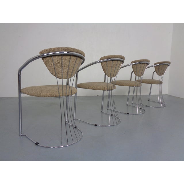 Italian Chrome-Plated Dining Chairs, 1980s, Set of 4 For Sale - Image 9 of 18