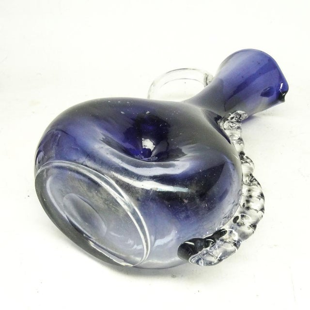 Blue Postmodern Jug by J. Górski for Tarnów Glassworks, Poland, 1970s For Sale - Image 8 of 18