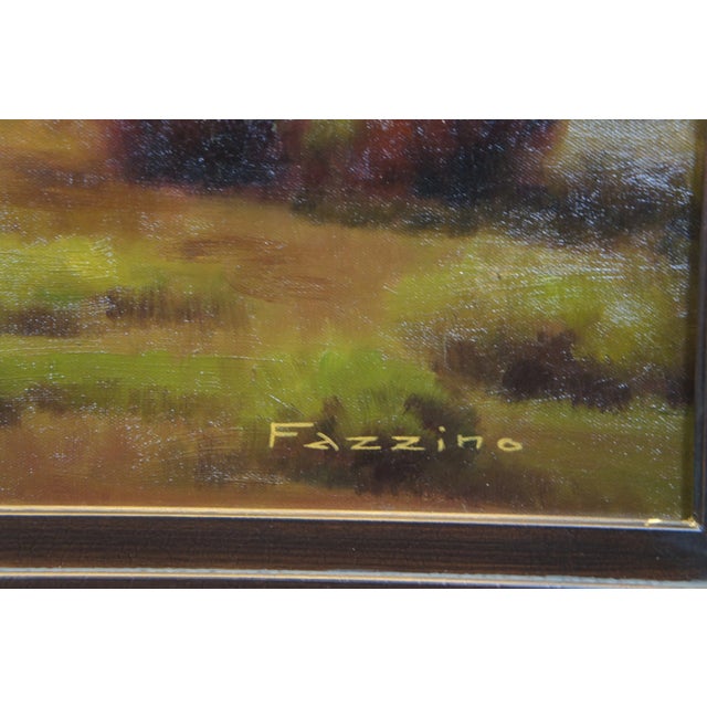 Fazzino Impressionist Pastoral Country Landscape Oil Painting on Canvas 48" For Sale - Image 4 of 12
