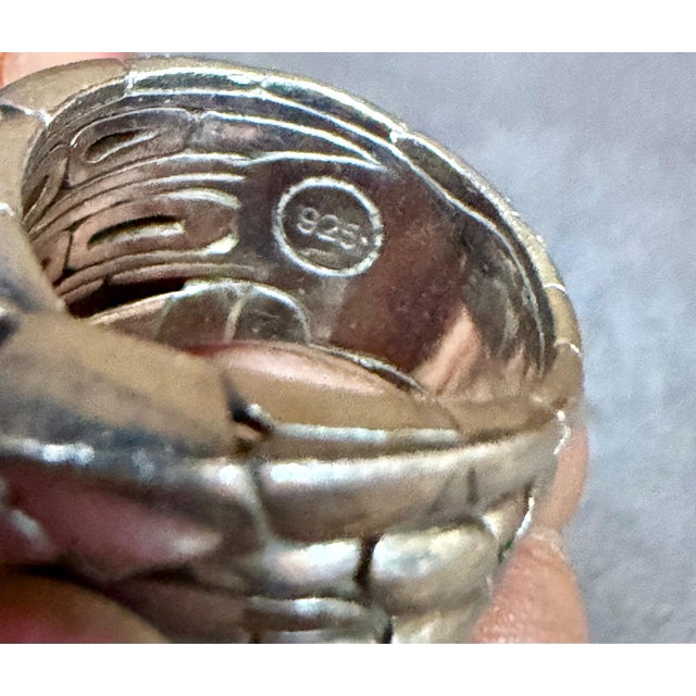 Modern Estate Sterling Silver John Hardy Unisex Ring Size 6 For Sale - Image 3 of 8