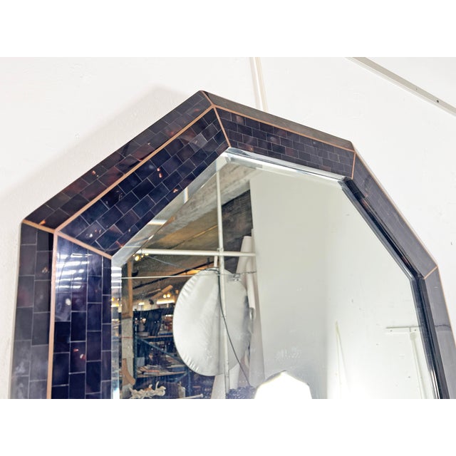 Maitland - Smith C. 1980s Maitland Smith Tessellated Horn Mirror With Console For Sale - Image 4 of 9
