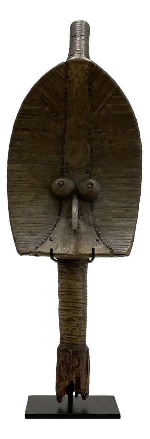 Brass & Copper & Leather Kota Reliquary, Gabon, 1925