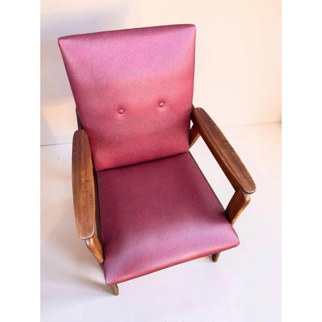 Red Vintage Lounge Chairs in Teak, 1960s, Set of 2 For Sale - Image 12 of 13