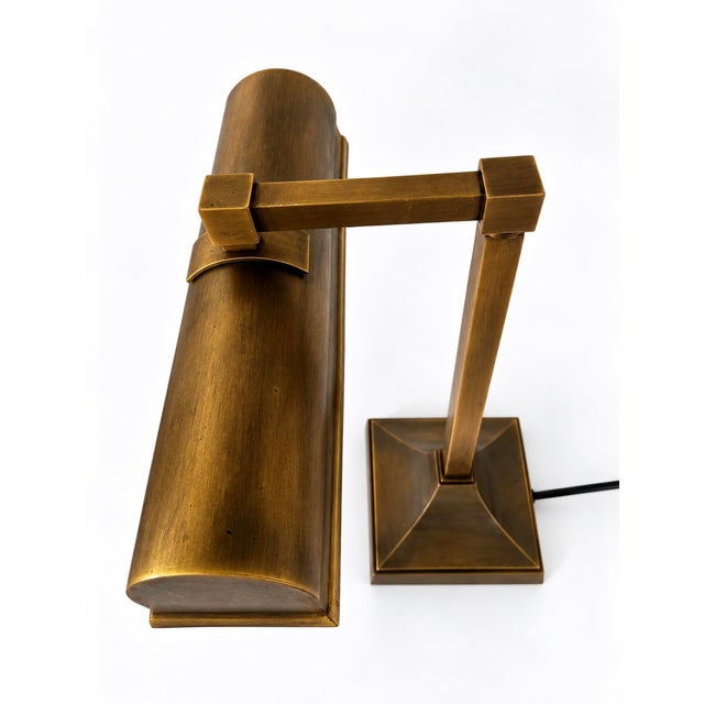 2010s Aged Brass Bankers or Library Lamp For Sale - Image 11 of 18