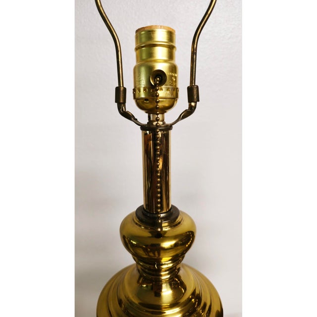 1960s Hollywood Regency Sculptural Solid Brass Twist Lamps - Pair For Sale - Image 4 of 5