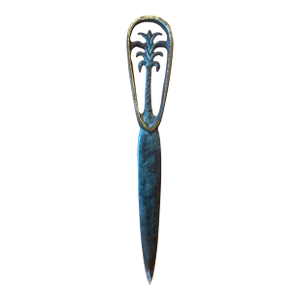Vintage Brass Letter Opener With Palm Tree