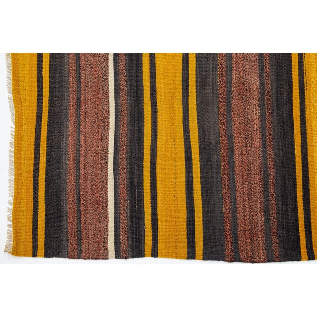 1960s Vintage Kilim Handmade Multicolor Geometric Wool Rug For Sale - Image 4 of 7