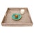 Boho Chic Artifacts Rattan Square Ottoman Tray with Cutout Handles, White Wash, 24" For Sale - Image 3 of 4