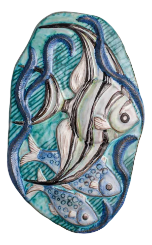 Ceramic Wall Plate by Irma Yourstone, Sweden, 1960s