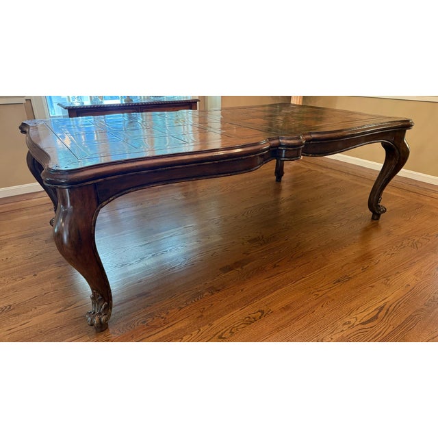 Marge Carson Marge Carson French Country Style Parquet Dining Table With Leaf For Sale - Image 4 of 15