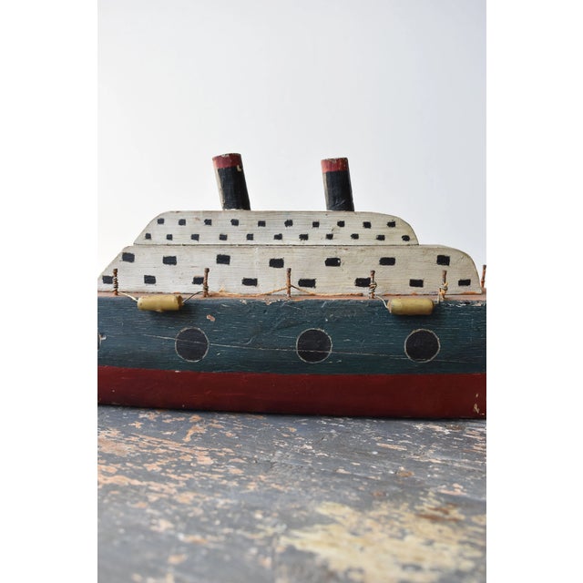 1930s Vintage Folk Art Ship Sculpture, Circa 1930s For Sale - Image 5 of 18