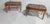Superb pair of oak window seats by James Shoolbred, deep buttoned in brown leather, original pot castors, in overall...
