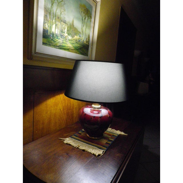 Textile Table Lamp in Ceramic and Gold-Tone Metal, 1960s For Sale - Image 7 of 16