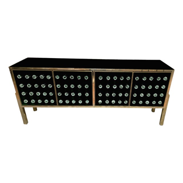 Brass and Murano Glass Sideboard with 120 Fused Spheres from Justfurnituress SRL For Sale