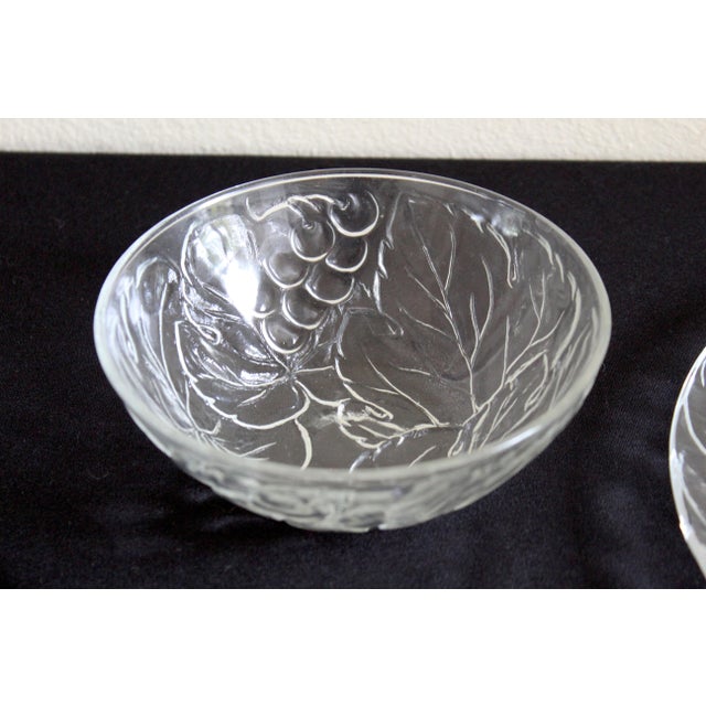 Vintage Kig Indonesia Clear Pressed Glass Grape & Vine Dinnerware Set, 35 Pieces For Sale - Image 4 of 16