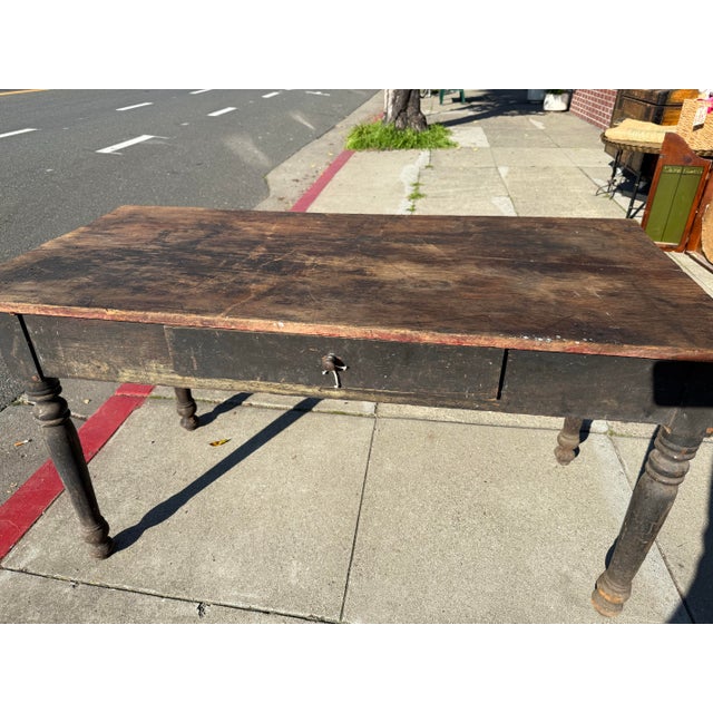 19th Primitive Farm Table in Original Condition For Sale In San Francisco - Image 6 of 10